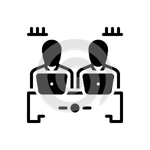 Black solid icon for Colleague, ollaborator and fellow