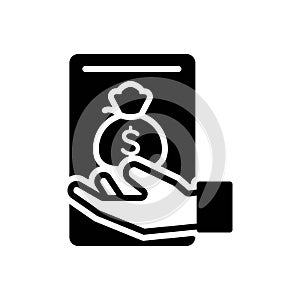 Black solid icon for Commissions, banking and finance