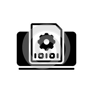 Black solid icon for Compiler, browser and app