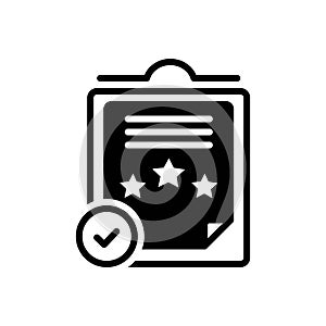 Black solid icon for Comply, observe and execute