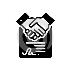 Black solid icon for Consensus, agreement and handshake
