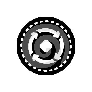 Black solid icon for Consists, repeat and round