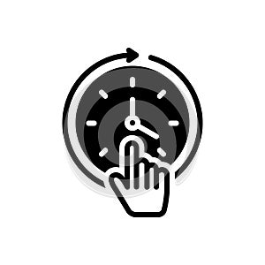 Black solid icon for Constant, consistent and continual