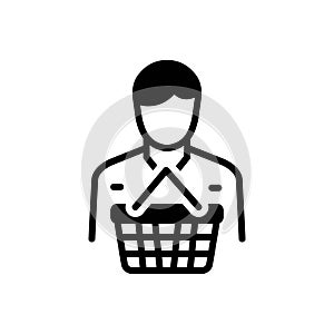 Black solid icon for Consumers, buyer and customer