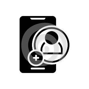 Black solid icon for Contacting, communication and contact