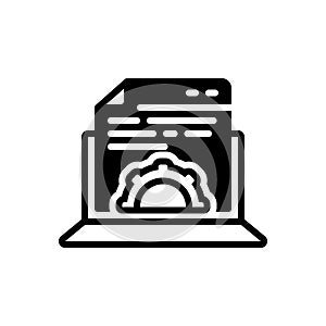 Black solid icon for Content Management, gratified and willing