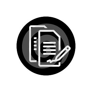 Black solid icon for Contract, agreement and appendage