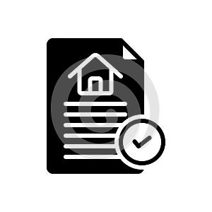 Black solid icon for Contract, agreement and bond