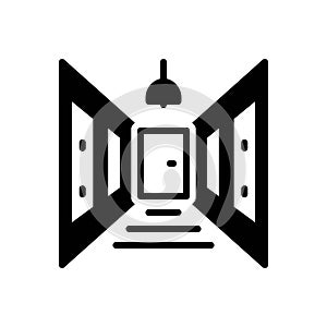 Black solid icon for Corridor, hall and entrance