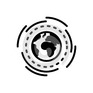 Black solid icon for Coverage, world and earth