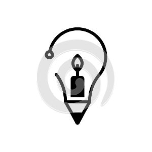 Black solid icon for Creative, inventive and enterprising