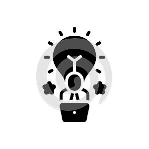 Black solid icon for Creator, erector and employee