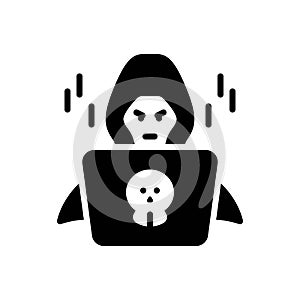 Black solid icon for Crime, delinquency and thief