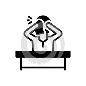 Black solid icon for Cry, tear and drop