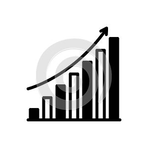 Black solid icon for Cumulative, accumulative and stock