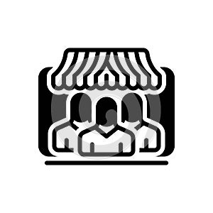 Black solid icon for Customers, client and shopper