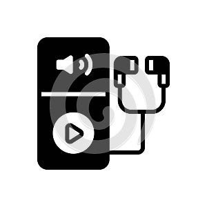 Black solid icon for Deaf, device and machine