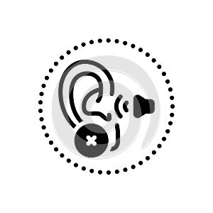 Black solid icon for Deaf, unhearing and deafened