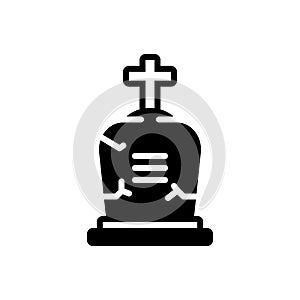 Black solid icon for Death, decease and quietus