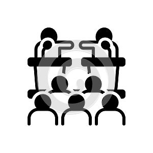 Black solid icon for Debate, parley and discussion