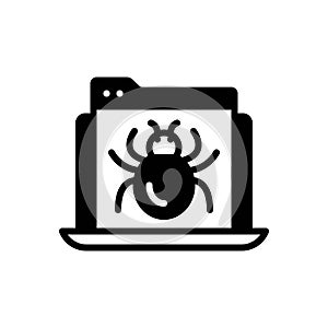Black solid icon for Debug, insect and beetle
