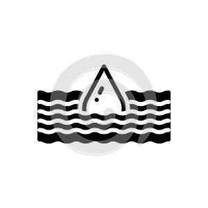 Black solid icon for Deep, submerge and water