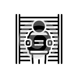 Black solid icon for Defendant, respondent and jail