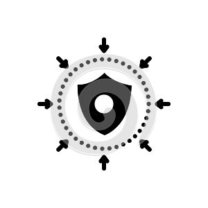 Black solid icon for Defense, safeguard and defensive