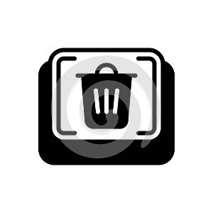 Black solid icon for Del, recycle and remove