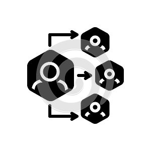 Black solid icon for Delegation, organization and authorize