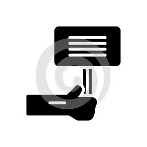 Black solid icon for Demonstrate, exhibit and pennant