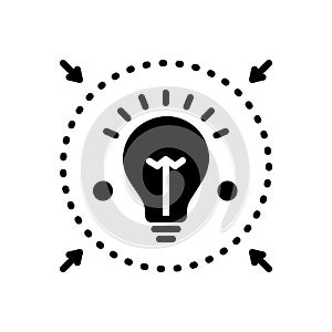 Black solid icon for Denote, enlighten and inform