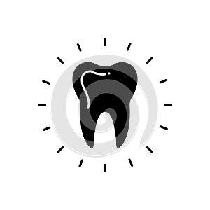 Black solid icon for Dental care, dentistry and clinics