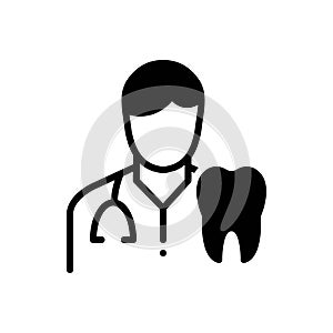 Black solid icon for Dentists, dental surgeon and endodontist