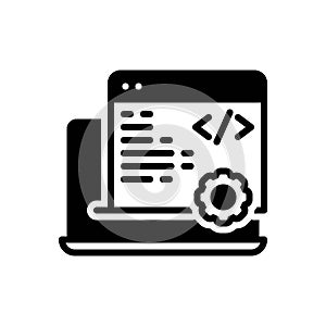 Black solid icon for Development, software and website