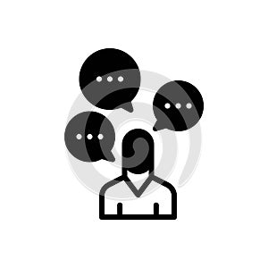 Black solid icon for Dialog, dialogue and speak