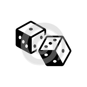 Black solid icon for Dice, cube and game