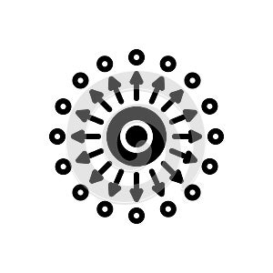 Black solid icon for Diffusion, spreading and proliferation