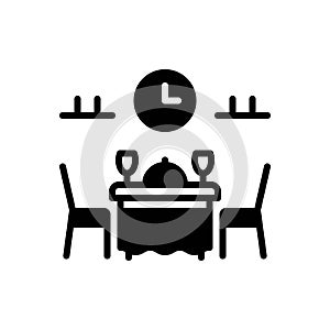 Black solid icon for Dinner, banquet and food