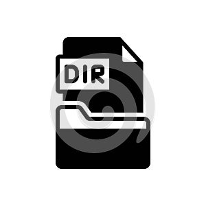 Black solid icon for Dir, document and folder
