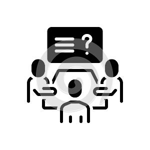 Black solid icon for Discussions, debate and teamwork