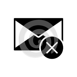 Black solid icon for Dismiss, remove and message