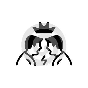 Black solid icon for Dispute, fight and commotion