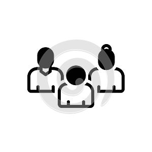 Black solid icon for Diverse, ethnic and people