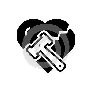 Black solid icon for Divorce, breakup and justice