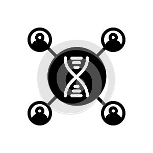 Black solid icon for Dna matching, amplification and genetically