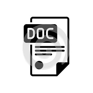 Black solid icon for Docs, document and save