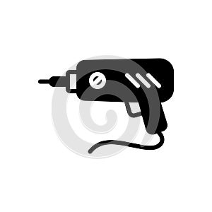 Black solid icon for Driller, electric and equipment