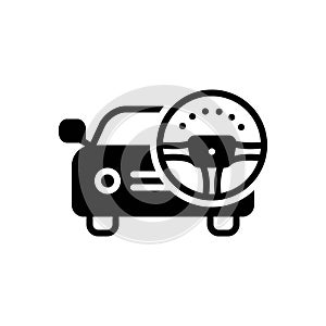 Black solid icon for Drive, operate and ride