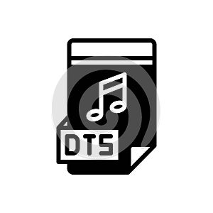 Black solid icon for Dts, application and audio